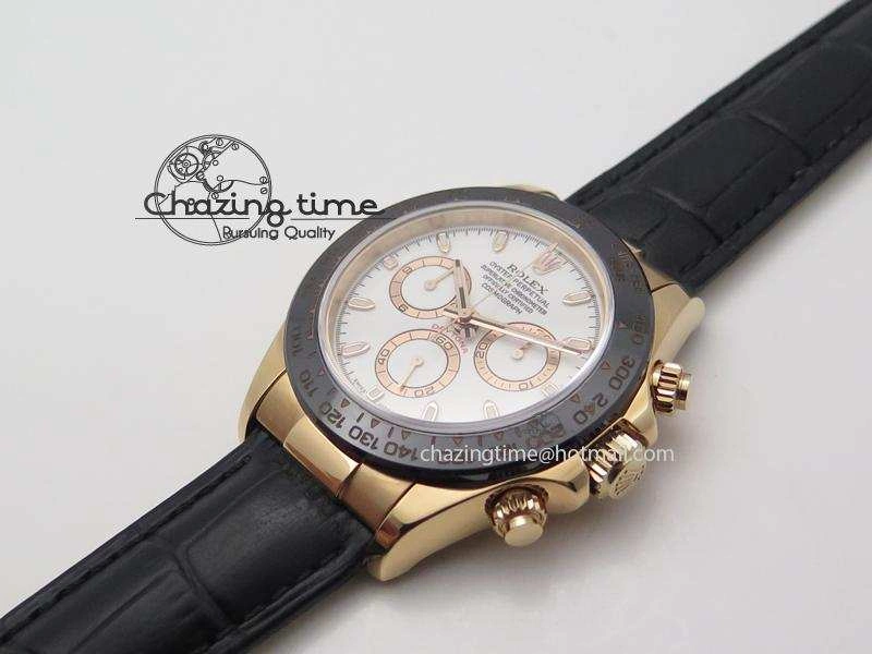 ComfortFit Daytona 116515 JF Best Edition White Dial On Black Leather Strap A 3991