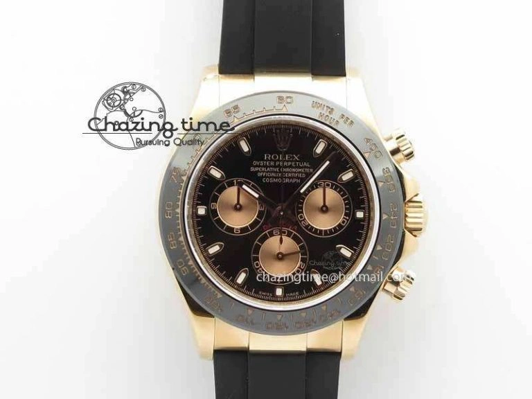 Daytona 116515 Noob 1:1 Best Edition Black RG Dial On Black Rubber Strap A7750 (Free Extra Strap) WeatherProof 3743