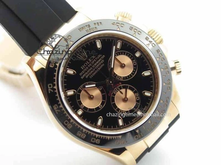 Daytona 116515 Noob 1:1 Best Edition Black RG Dial On Black Rubber Strap A7750 (Free Extra Strap) WeatherProof 3743
