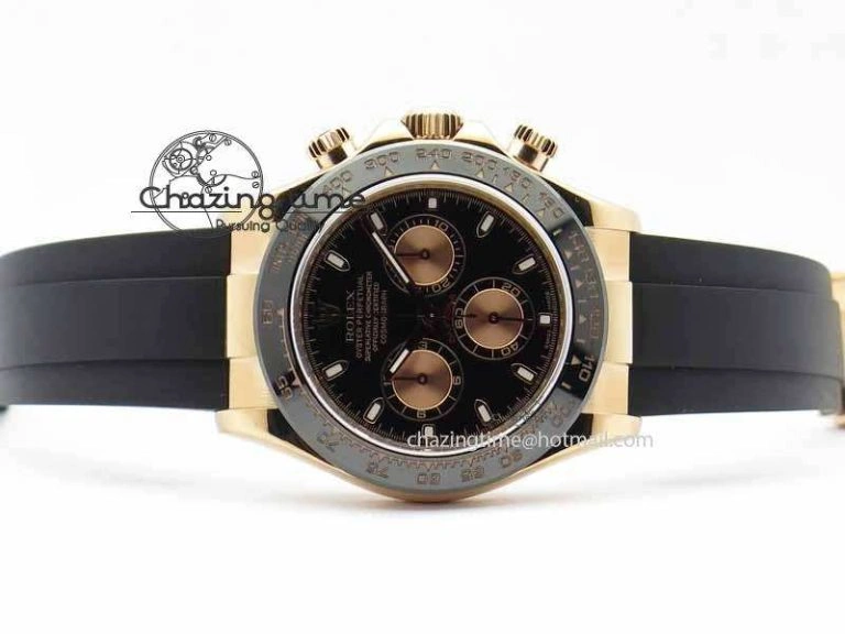 Daytona 116515 Noob 1:1 Best Edition Black RG Dial On Black Rubber Strap A7750 (Free Extra Strap) WeatherProof 3743
