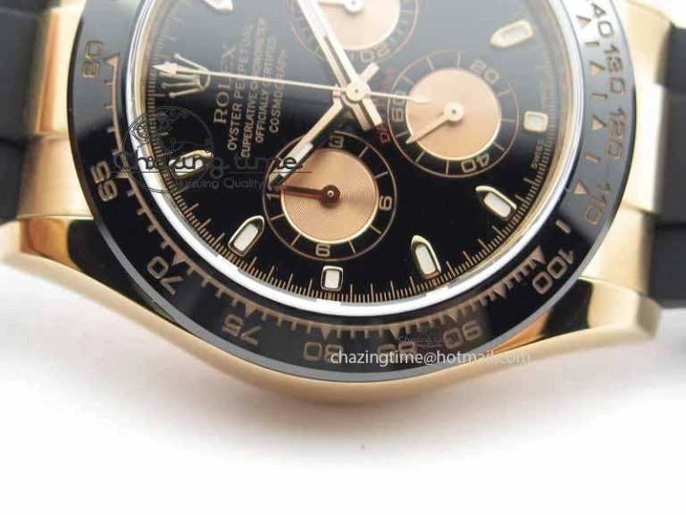 Daytona 116515 Noob 1:1 Best Edition Black RG Dial On Black Rubber Strap A7750 (Free Extra Strap) WeatherProof 3743