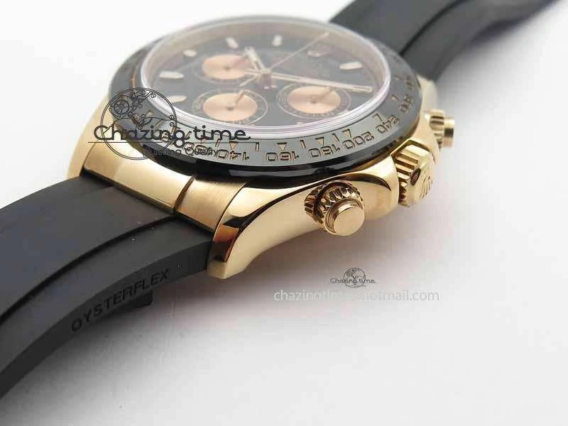 Daytona 116515 Noob 1:1 Best Edition Black RG Dial On Black Rubber Strap A7750 (Free Extra Strap) WeatherProof 3743