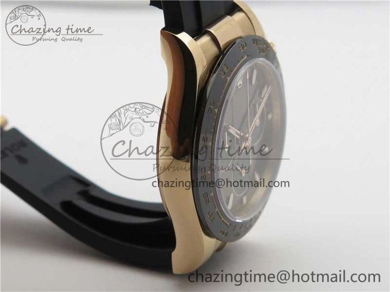 Daytona 116515 Noob 1:1 Best Edition Chocolate Dial Lume Markers on Black Rubber Strap SA4130 (Free Extra Strap) V Premium 2976