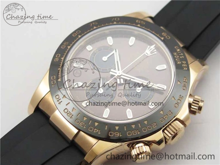 Daytona 116515 Noob 1:1 Best Edition Chocolate Dial Lume Markers on Black Rubber Strap SA4130 (Free Extra Strap) V Premium 2976