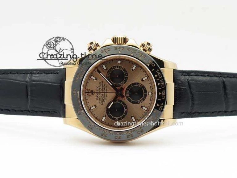 Daytona 116515 Noob 1:1 Best Edition RG Black Dial On Black Leather Strap A Upgraded 3789