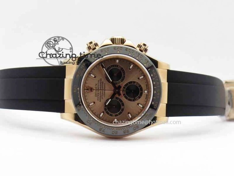 Daytona 116515 Noob 1:1 Best Edition Rose Gold Dial On Black Rubber Strap A7750(Free Extra Strap) Durable 3740