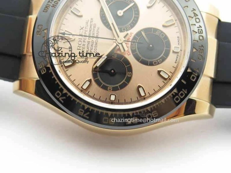 Daytona 116515 Noob 1:1 Best Edition Rose Gold Dial On Black Rubber Strap A7750(Free Extra Strap) Durable 3740