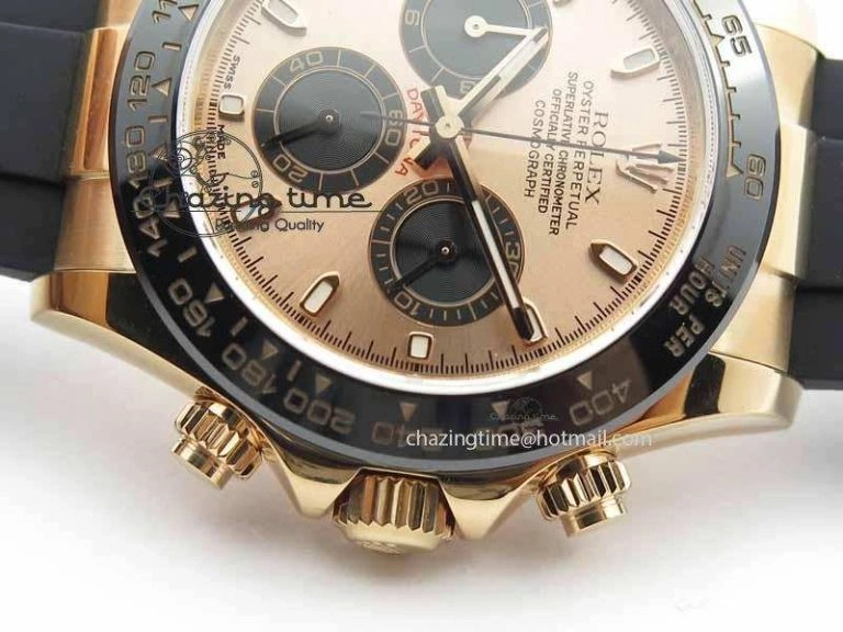 Daytona 116515 Noob 1:1 Best Edition Rose Gold Dial On Black Rubber Strap A7750(Free Extra Strap) Durable 3740