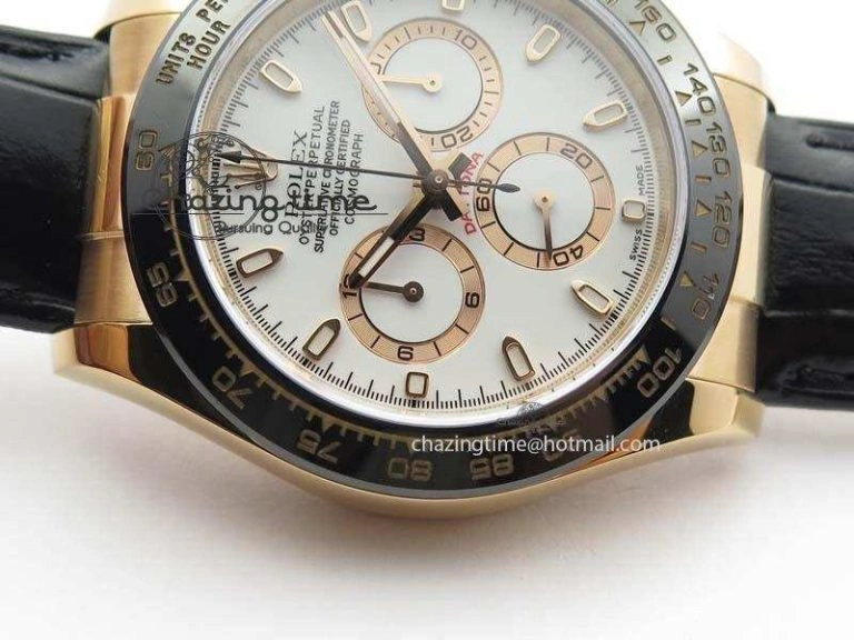 Daytona 116515 Noob 1:1 Best Edition White Dial On Black Leather Strap A GoodFit 3791