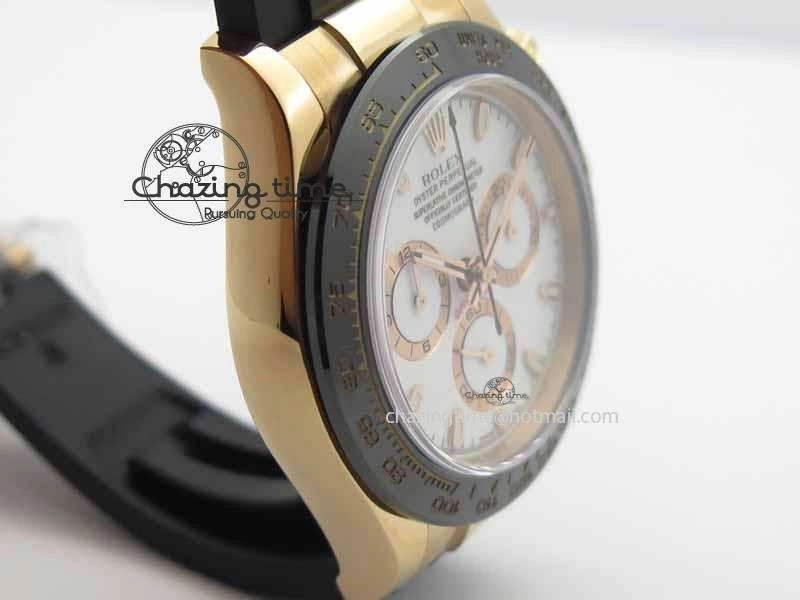 Minimalist Daytona 116515 Noob 1:1 Best Edition White Dial On Black Rubber Strap A7750 (Free Extra Strap) 3739