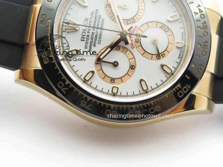 Minimalist Daytona 116515 Noob 1:1 Best Edition White Dial On Black Rubber Strap A7750 (Free Extra Strap) 3739