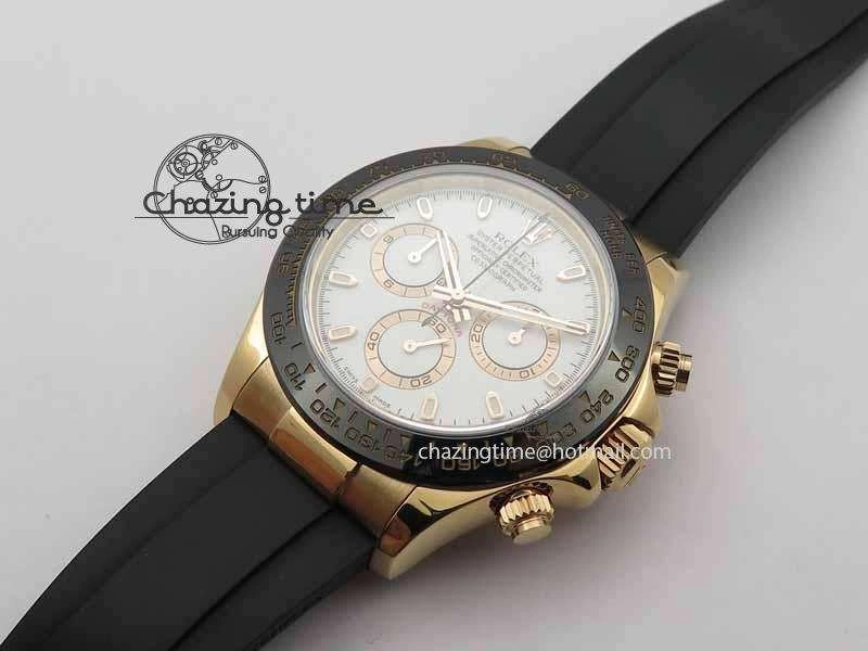Minimalist Daytona 116515 Noob 1:1 Best Edition White Dial On Black Rubber Strap A7750 (Free Extra Strap) 3739