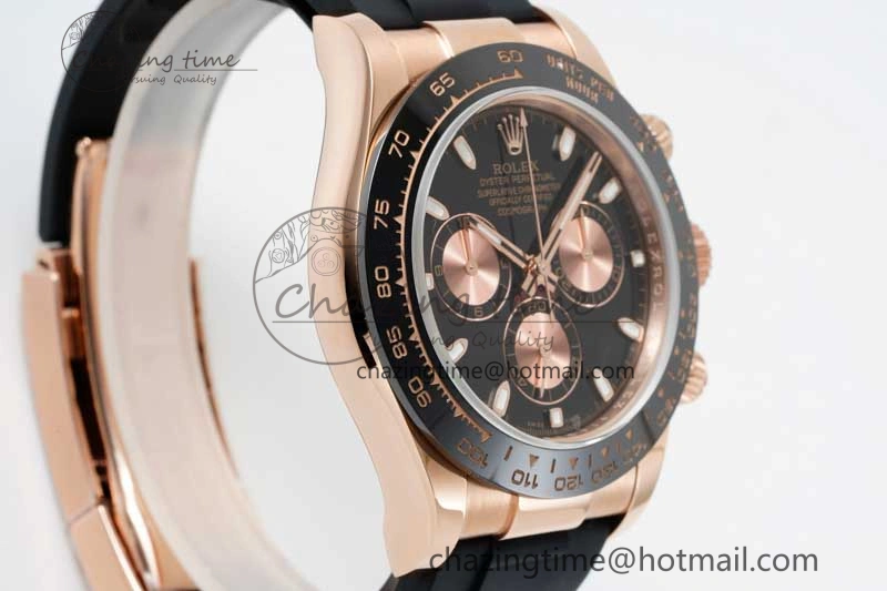 WrinkleFree Daytona 116515 QF 1:1 Best Edition Black RG Dial on Oysterflex Rubber Strap SA 2273