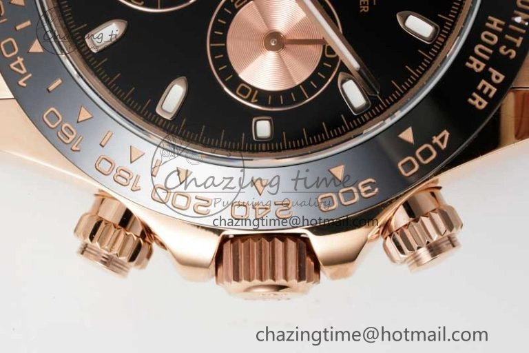 WrinkleFree Daytona 116515 QF 1:1 Best Edition Black RG Dial on Oysterflex Rubber Strap SA 2273