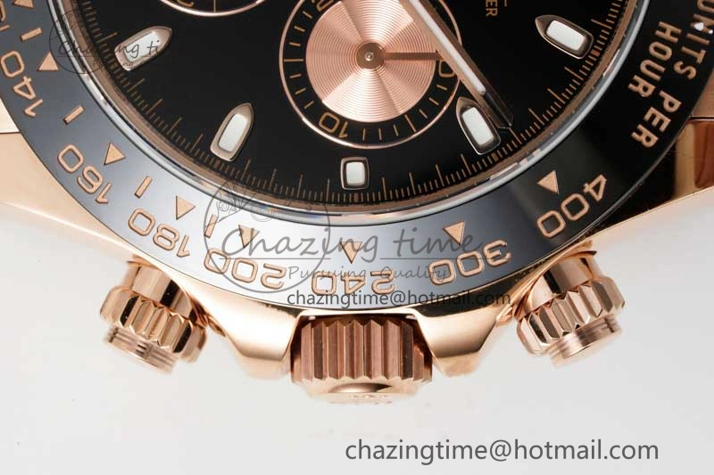 WrinkleFree Daytona 116515 QF 1:1 Best Edition Black RG Dial on Oysterflex Rubber Strap SA 2273