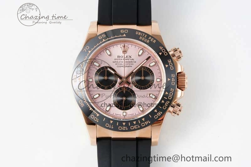 Daytona 116515 QF 1:1 Best Edition Pink Dial on Oysterflex Rubber Strap SA HighQuality 2276