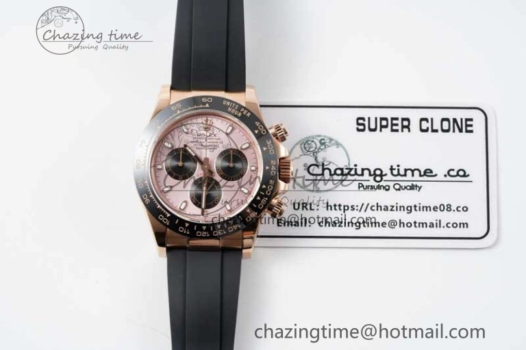Daytona 116515 QF 1:1 Best Edition Pink Dial on Oysterflex Rubber Strap SA HighQuality 2276