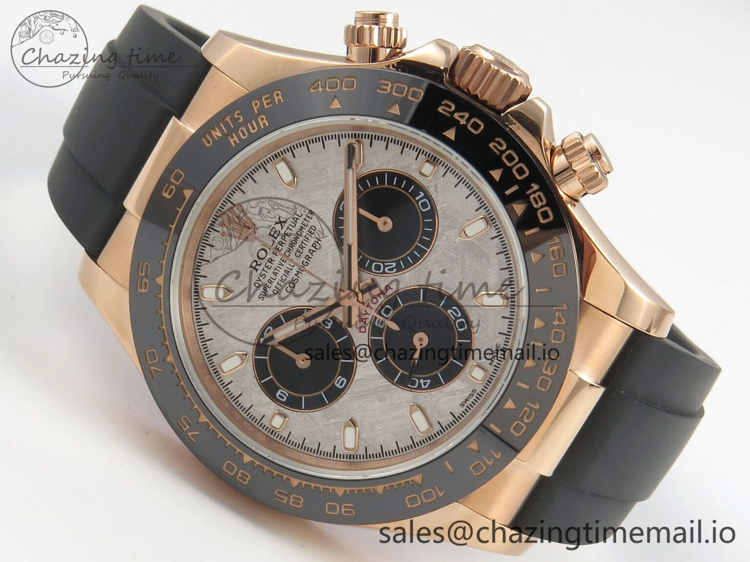 Practical Daytona 116515 RG 3CF 1:1 Best Edition Black Bezel Meteorite Dial on Oysterflex Strap SH4130 V2(Mod Version) 10815