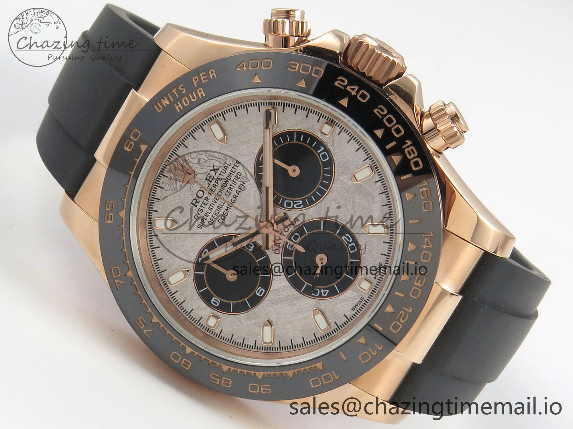 Practical Daytona 116515 RG 3CF 1:1 Best Edition Black Bezel Meteorite Dial on Oysterflex Strap SH4130 V2(Mod Version) 10815
