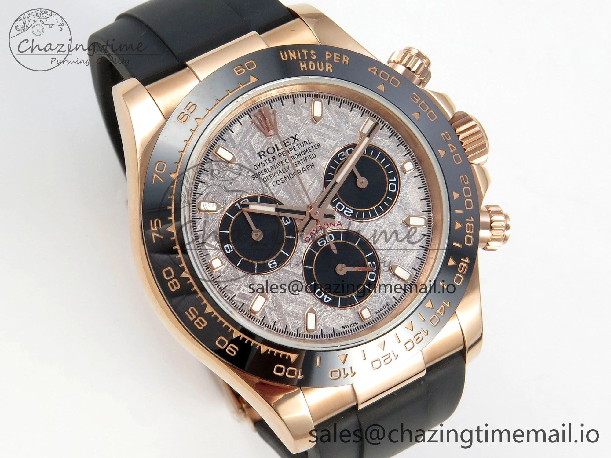 Practical Daytona 116515 RG 3CF 1:1 Best Edition Black Bezel Meteorite Dial on Oysterflex Strap SH4130 V2(Mod Version) 10815