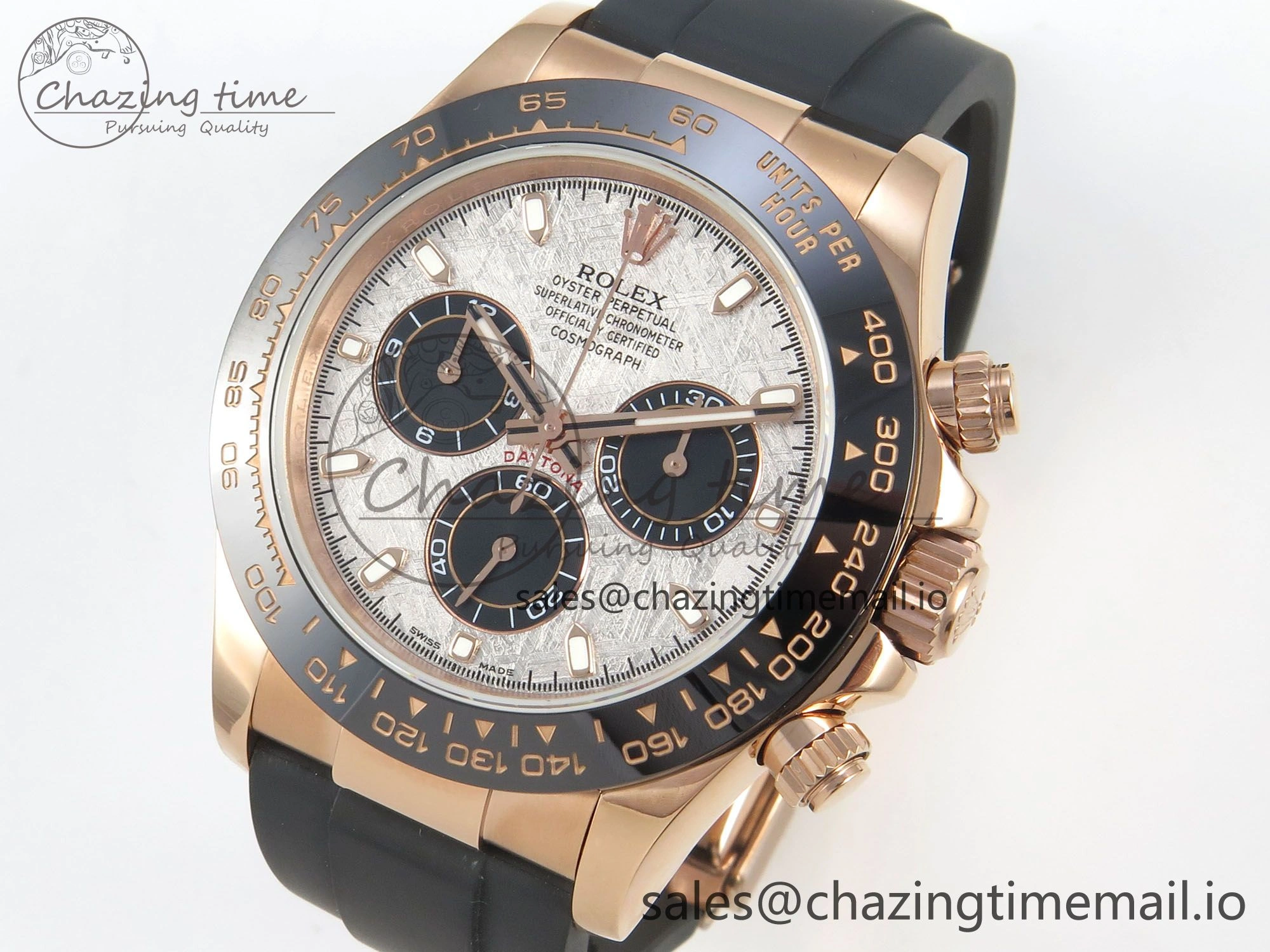 Practical Daytona 116515 RG 3CF 1:1 Best Edition Black Bezel Meteorite Dial on Oysterflex Strap SH4130 V2(Mod Version) 10815