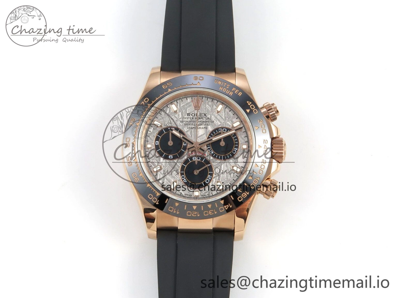 Practical Daytona 116515 RG 3CF 1:1 Best Edition Black Bezel Meteorite Dial on Oysterflex Strap SH4130 V2(Mod Version) 10815