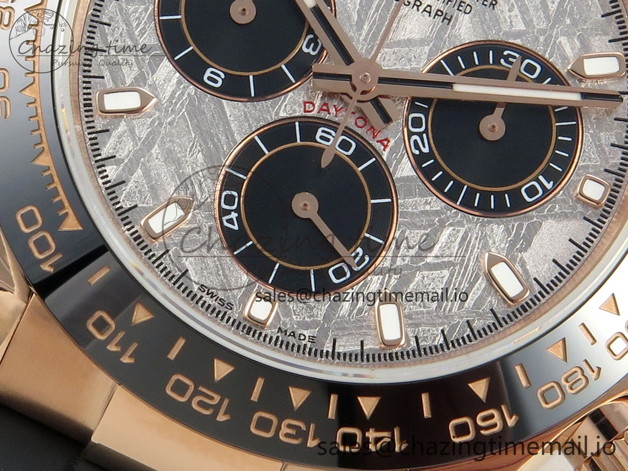 Practical Daytona 116515 RG 3CF 1:1 Best Edition Black Bezel Meteorite Dial on Oysterflex Strap SH4130 V2(Mod Version) 10815