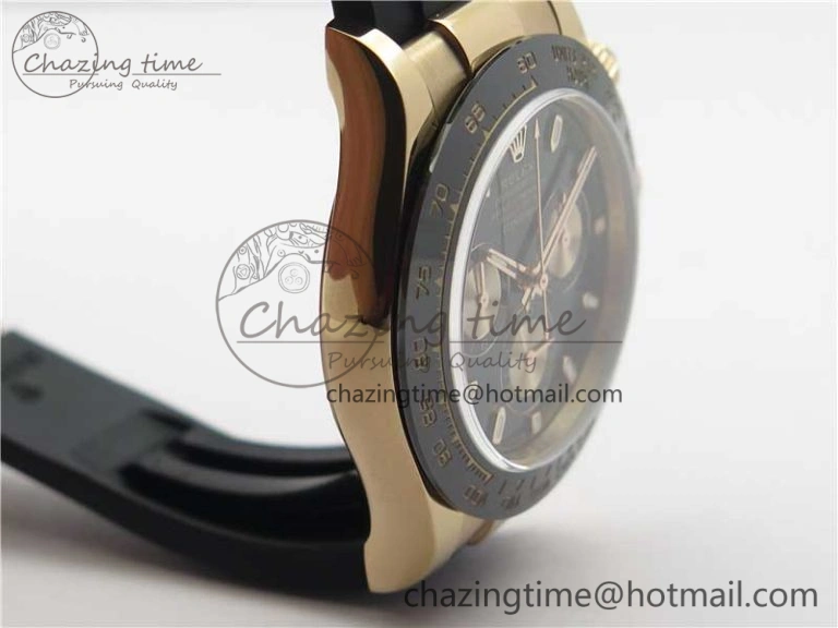 Original Daytona 116515 RG 904L Noob 1:1 Best Edition Black Dial On Black Rubber Strap SA4130 (Free Extra Strap) V 2994