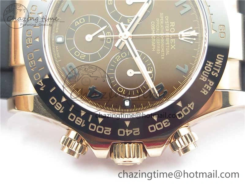 TimelessDesign Daytona 116515 RG 904L Noob 1:1 Best Edition Chocolate Dial On Black Rubber Strap SA4130 (Free Extra Strap) V 2998