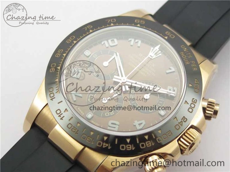 TimelessDesign Daytona 116515 RG 904L Noob 1:1 Best Edition Chocolate Dial On Black Rubber Strap SA4130 (Free Extra Strap) V 2998