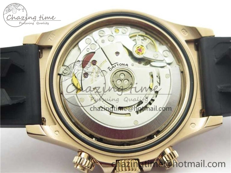 ComfortFit Daytona 116515 RG 904L Noob 1:1 Best Edition Rose Gold Dial On Black Rubber Strap SA4130 (Free Extra Strap) V 2993