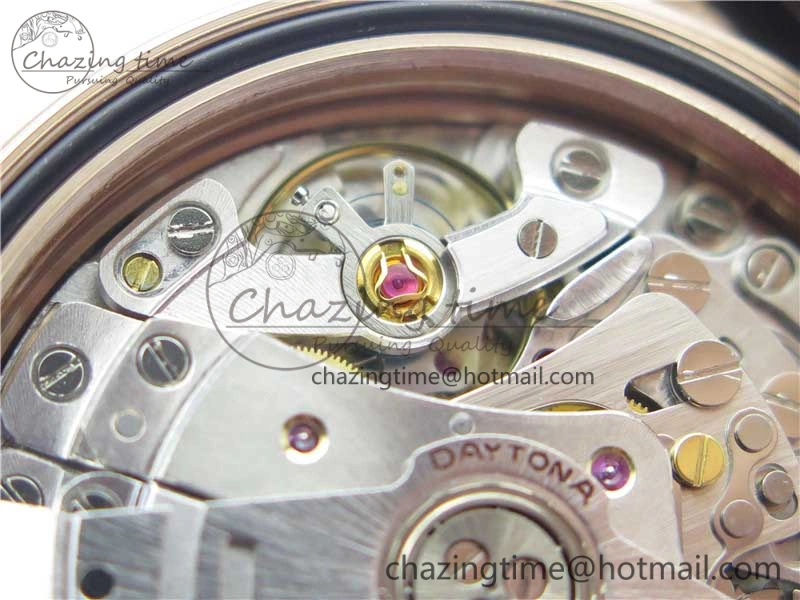 ComfortFit Daytona 116515 RG 904L Noob 1:1 Best Edition Rose Gold Dial On Black Rubber Strap SA4130 (Free Extra Strap) V 2993