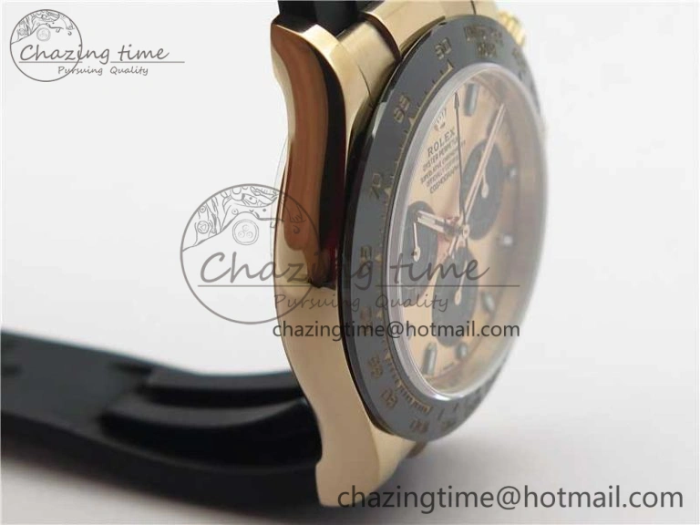 ComfortFit Daytona 116515 RG 904L Noob 1:1 Best Edition Rose Gold Dial On Black Rubber Strap SA4130 (Free Extra Strap) V 2993