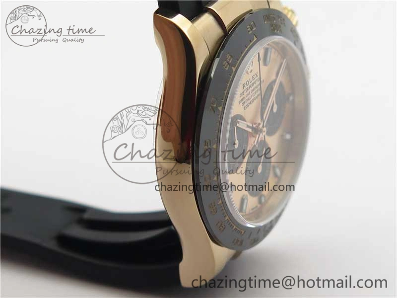 ComfortFit Daytona 116515 RG 904L Noob 1:1 Best Edition Rose Gold Dial On Black Rubber Strap SA4130 (Free Extra Strap) V 2993