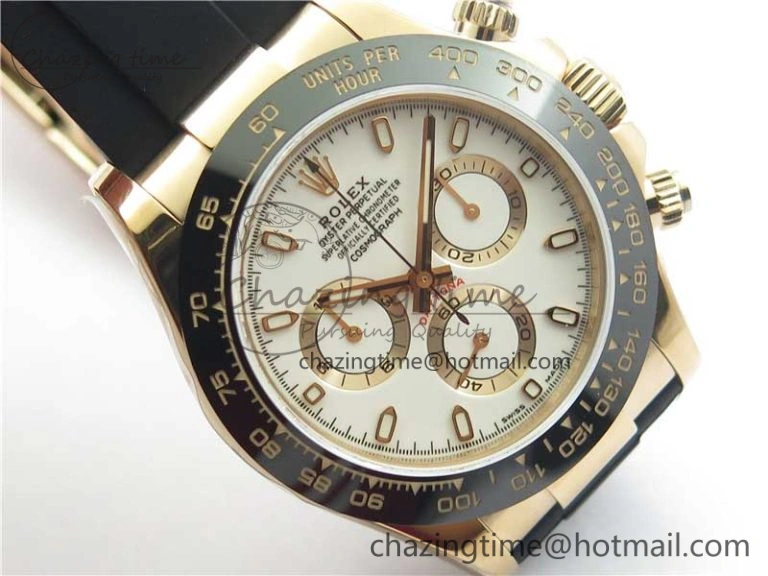 HighPerformance Daytona 116515 RG 904L Noob 1:1 Best Edition White Dial On Black Rubber Strap SA4130 (Free Extra Strap) V 2997