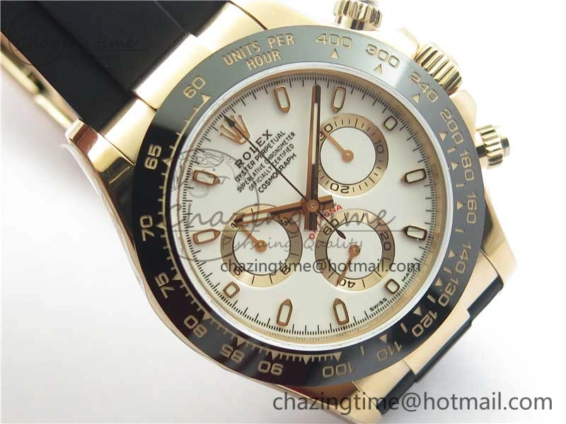HighPerformance Daytona 116515 RG 904L Noob 1:1 Best Edition White Dial On Black Rubber Strap SA4130 (Free Extra Strap) V 2997