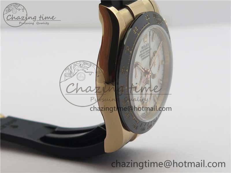 HighPerformance Daytona 116515 RG 904L Noob 1:1 Best Edition White Dial On Black Rubber Strap SA4130 (Free Extra Strap) V 2997