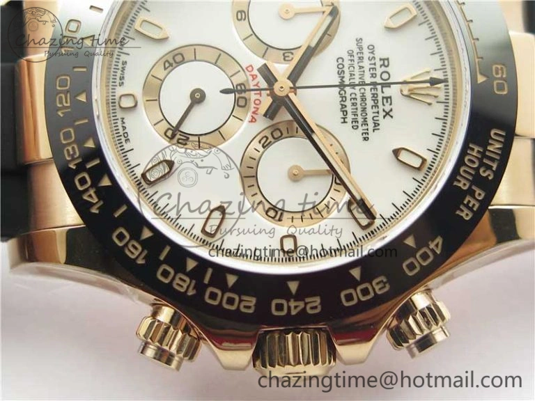 HighPerformance Daytona 116515 RG 904L Noob 1:1 Best Edition White Dial On Black Rubber Strap SA4130 (Free Extra Strap) V 2997