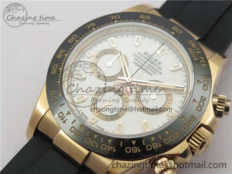 HighPerformance Daytona 116515 RG 904L Noob 1:1 Best Edition White Dial On Black Rubber Strap SA4130 (Free Extra Strap) V 2997
