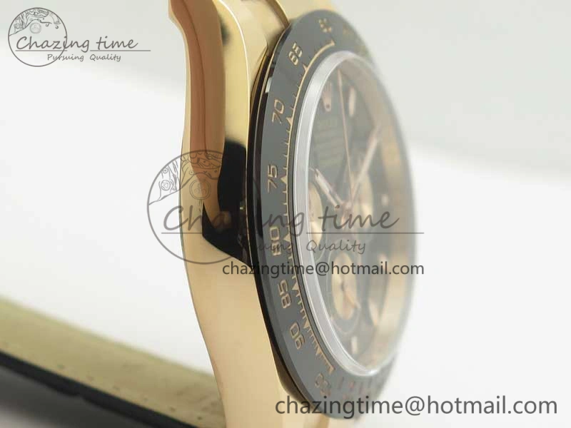 NewStyle Daytona 116515 RG Noob 1:1 Best Edition Black Dial On Leather Strap SA 3434