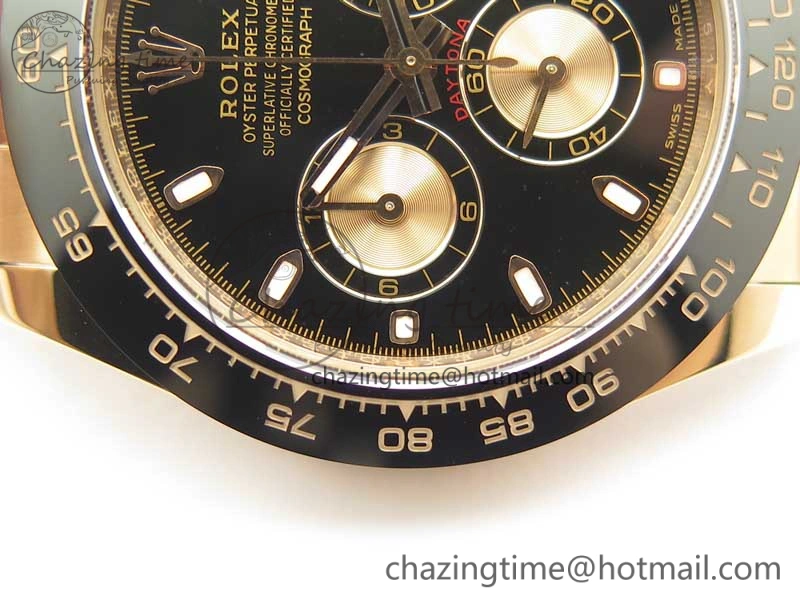 NewStyle Daytona 116515 RG Noob 1:1 Best Edition Black Dial On Leather Strap SA 3434