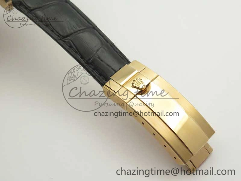 NewStyle Daytona 116515 RG Noob 1:1 Best Edition Black Dial On Leather Strap SA 3434