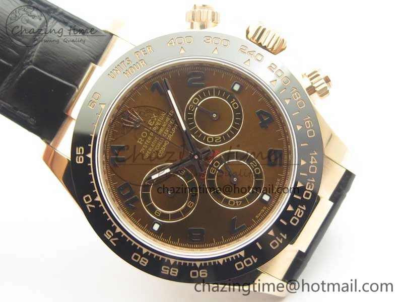 UrbanChic Daytona 116515 RG Noob 1:1 Best Edition Chocolate Dial On Leather Strap SA 3437