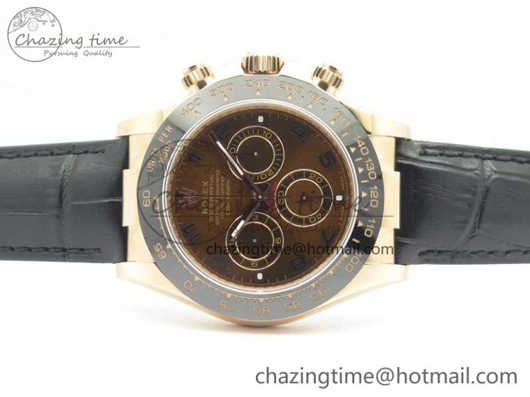 UrbanChic Daytona 116515 RG Noob 1:1 Best Edition Chocolate Dial On Leather Strap SA 3437