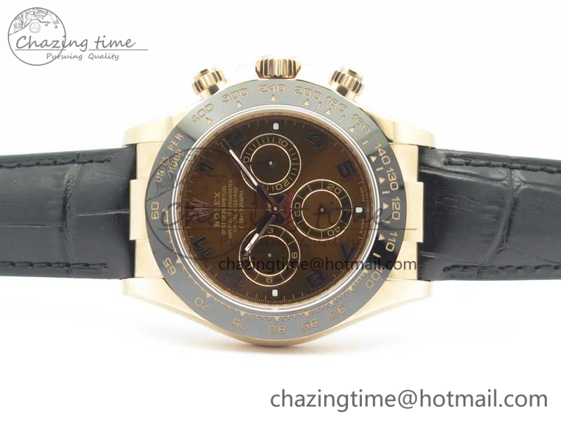 UrbanChic Daytona 116515 RG Noob 1:1 Best Edition Chocolate Dial On Leather Strap SA 3437