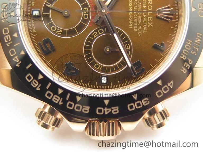 UrbanChic Daytona 116515 RG Noob 1:1 Best Edition Chocolate Dial On Leather Strap SA 3437