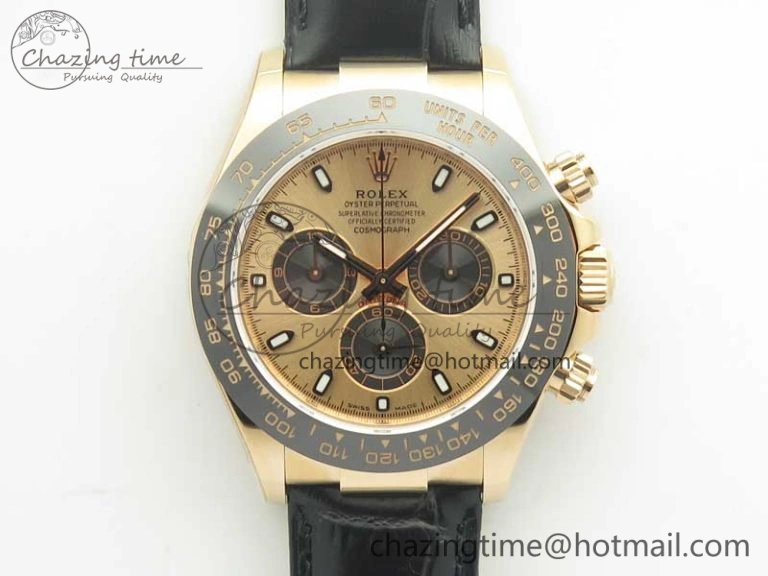 Daytona 116515 RG Noob 1:1 Best Edition Rose Gold Dial On Leather Strap SA FastDry 3435