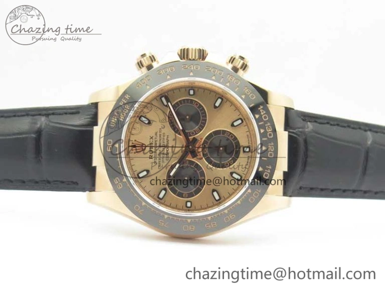 Daytona 116515 RG Noob 1:1 Best Edition Rose Gold Dial On Leather Strap SA FastDry 3435