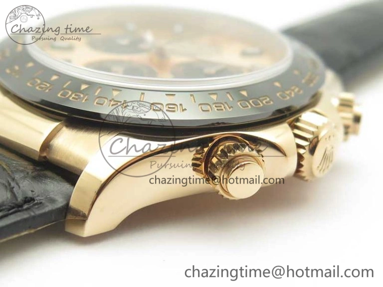Daytona 116515 RG Noob 1:1 Best Edition Rose Gold Dial On Leather Strap SA FastDry 3435