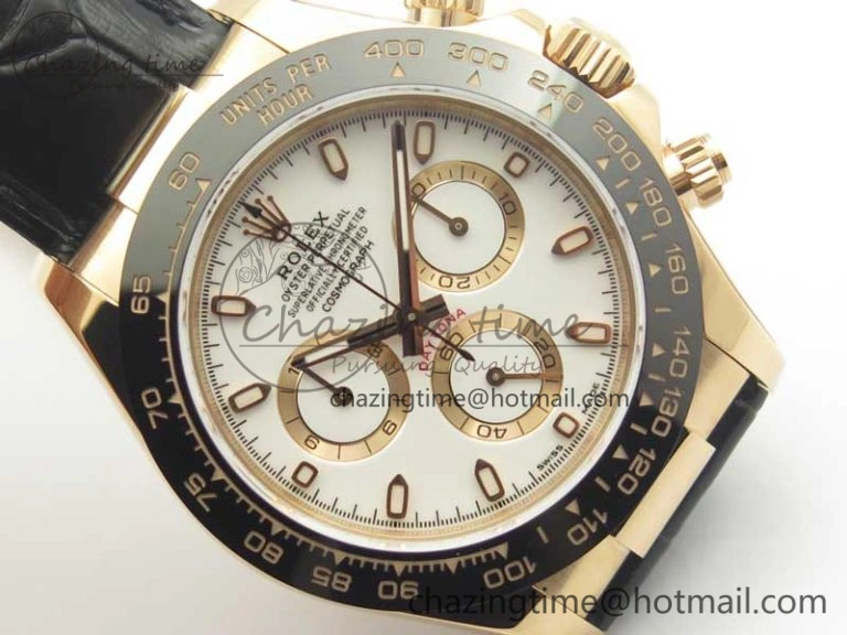 Daytona 116515 RG Noob 1:1 Best Edition White Dial On Leather Strap SA Premium 3436